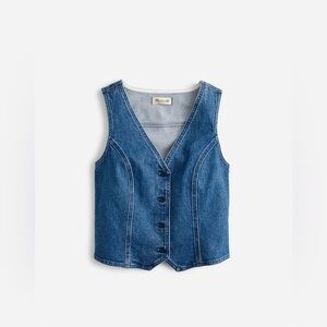 Madewell Women’s Denim Fitted Vest in Medium Indigo Wash NR836 Size 2 NWT